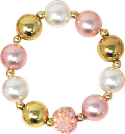 Roségoldenes Kinderarmband aus Kunstperlen Pink Poppy