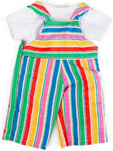Bigjigs Toys gestreifte Latzhose und weißes T-Shirt für Puppe 28 cm