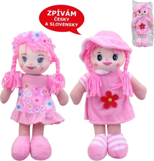 Textilpuppe MaDe mit tschechischem Lied, 25 cm