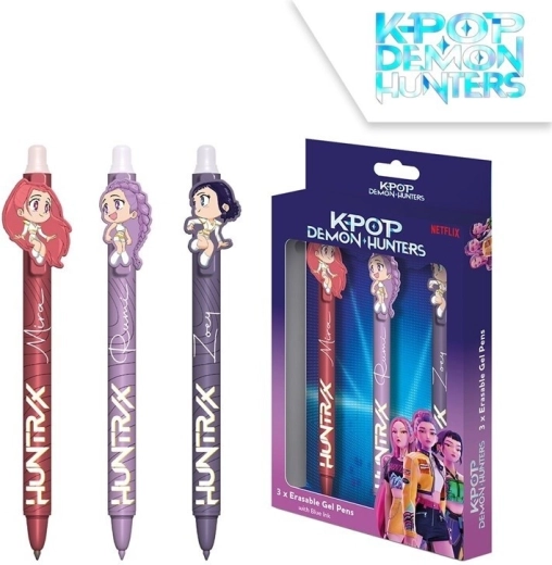 Set aus 3 radierbaren K-POP Demon Hunters Stiften