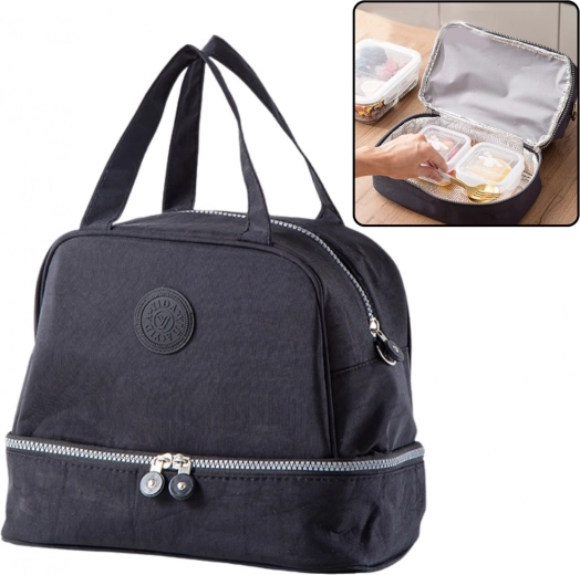 Isolierte Thermotasche mit Einem Verstellbaren Gurt Schwarz 27cm