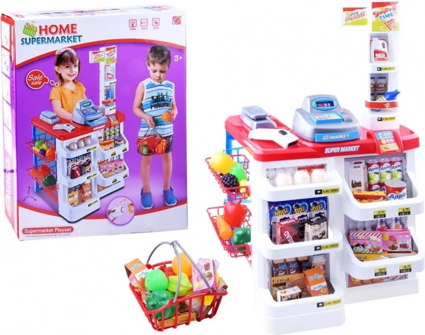 Kindersupermarkt mit Kasse und Scanner