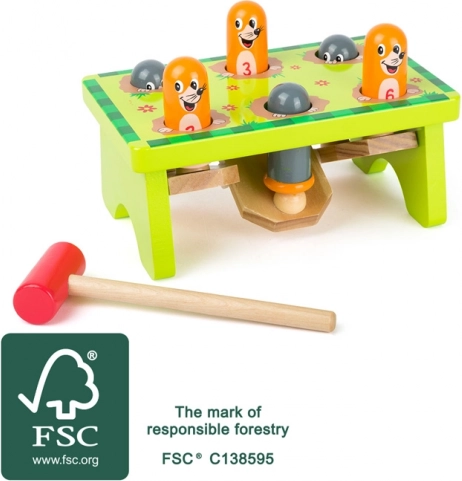 Klopfspiel SMALL FOOT Maulwürfe aus FSC-Holz