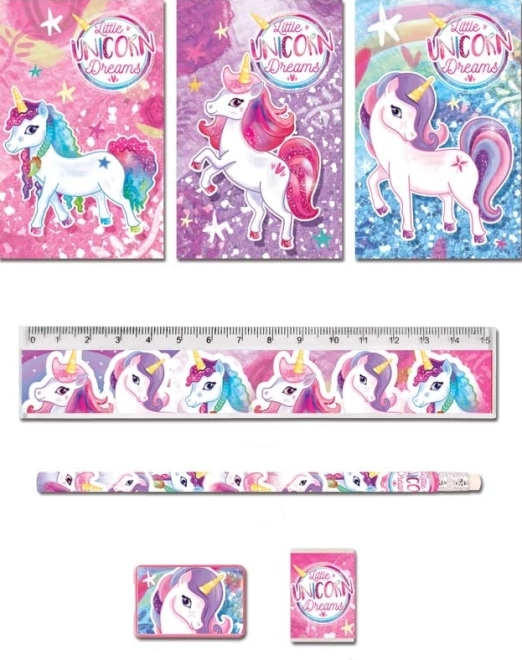 Schreibset mit Einhornmotiv (Mix-Designs)