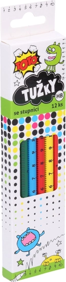 Holzbleistift HB mit 16-cm-Skala TOTO, Set 12 Stk.