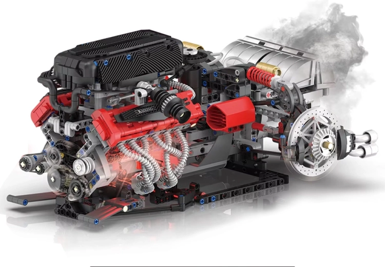 Realistischer V12-Motor mit funktionierenden Mechanismen