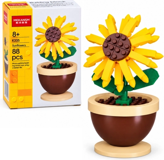 Mini-Bausatz Sonnenblume im Blumentopf, 88 Teile