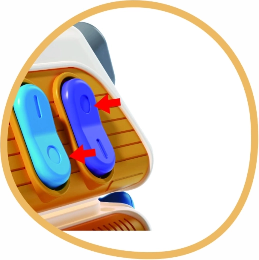 Schalter, Knöpfe und Schieber für die Feinmotorik