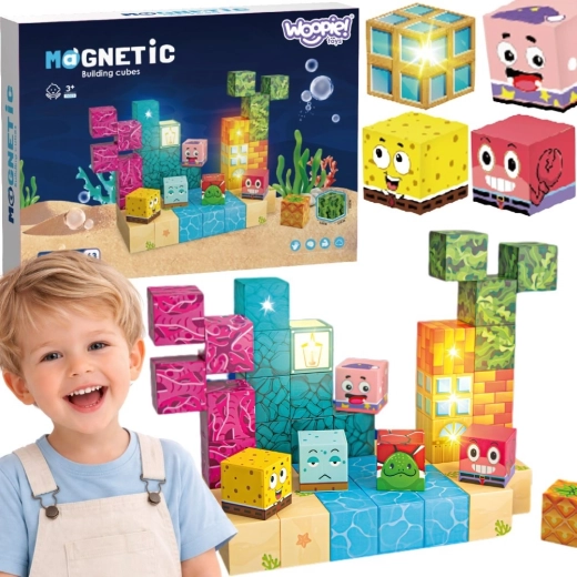 Woopie magnetische Montessori-Bausteine Ozean 54 Teile