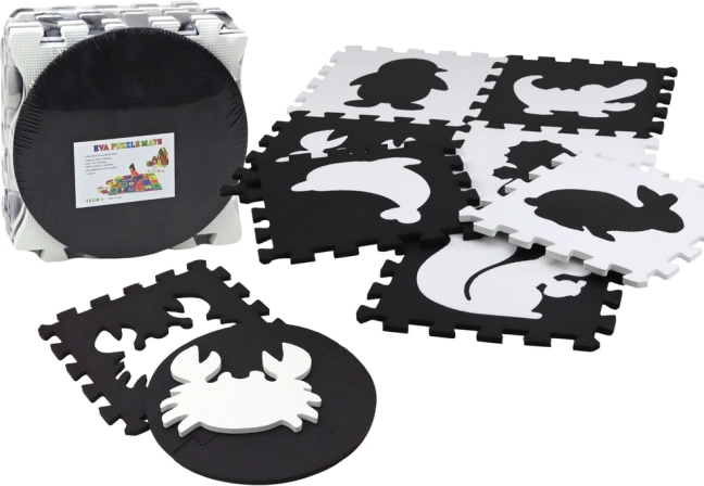 Weiche kontrastreiche Lern Puzzle Matte Schaum EVA Schwarz-Weiß