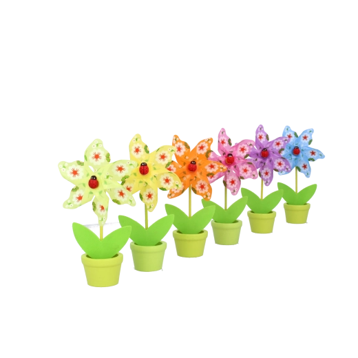 Fröhliche Blüte mit Marienkäfer im Mix aus 6 Farben