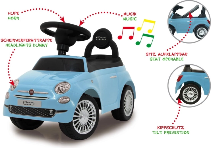 Jamara Rutschauto Fiat 500 2in1 blau