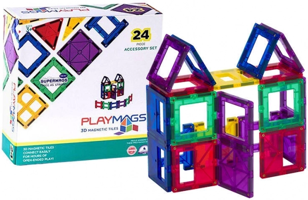 Magnetische 3D-Bausteine Playmags Set 24 Stk.