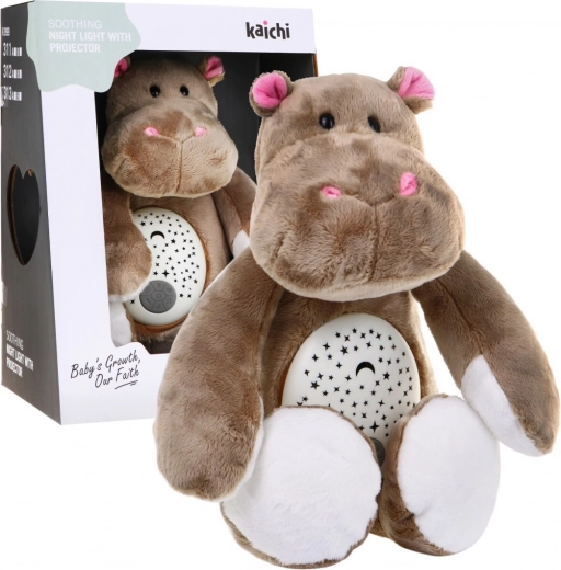 Nilpferd 3-in-1 beruhigendes Spielzeug ab 6 Monaten mit Lichtprojektor und Schlafliedern