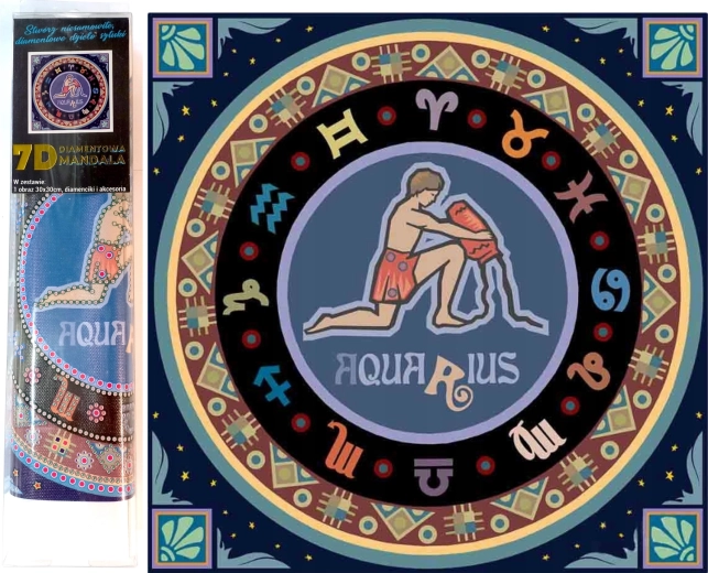 Diamantmalerei 7D Wassermann 30x30 cm