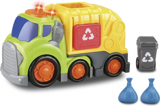 Kiddy Müllwagen mit Licht- und Soundeffekten 19,5 cm mit Mülltonne