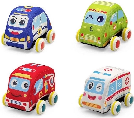 SmilyPlay weiches Plüschauto der Rettungsdienste (Krankenwagen) - 1 Stück