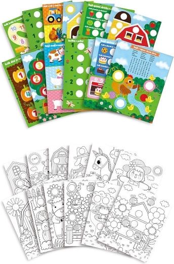 Lernaktivitäten und Malbuch in einem
