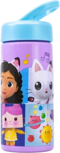 Plastikflasche Gabby’s Dollhouse mit ausziehbarem Trinkhalm 410 ml
