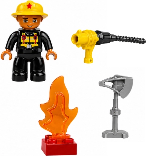 Feuerwehrmann-Figur und thematisches Zubehör