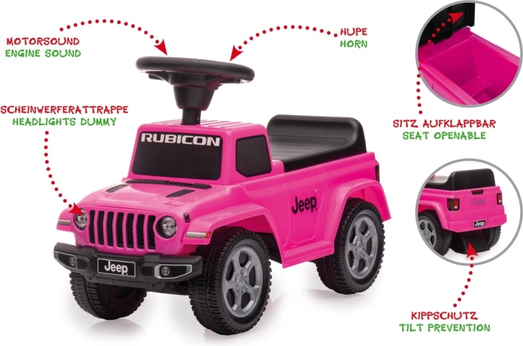 Kinder-Rutschfahrzeug Jeep Gladiator, rosa