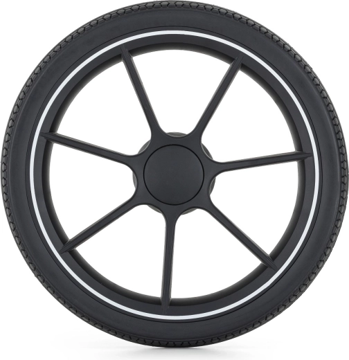 Sanfte Fahrt dank großer Gummiräder und Federung