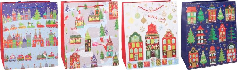 Weihnachtliche Geschenktüte M 26 × 32 × 10 cm – 1 Stück
