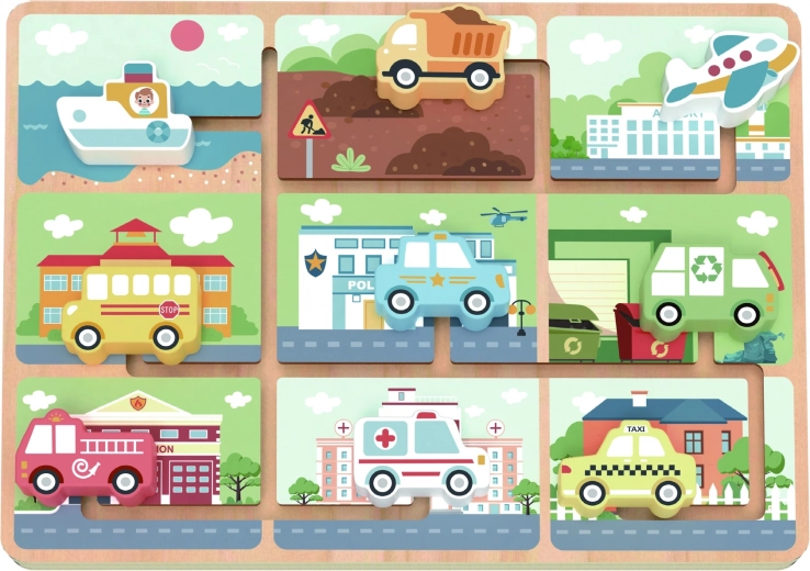 Holzlabyrinth mit Fahrzeugen TOOKY TOY