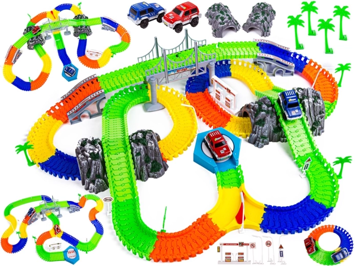Flexible Renn-Autorennbahn mit 240 Teilen