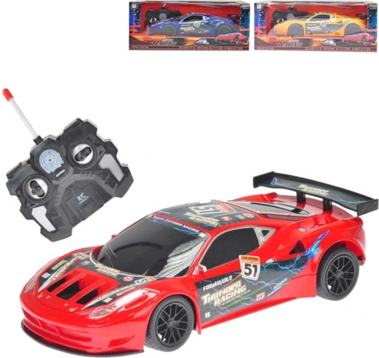 RC-Sportwagen mit Fernbedienung 27 MHz mit Licht 23 cm - 1 Stück