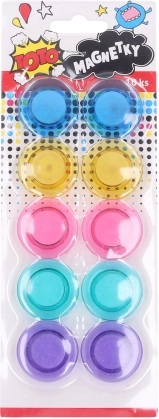 Bunte runde Magnete 3 cm - Satz von 10 Stück