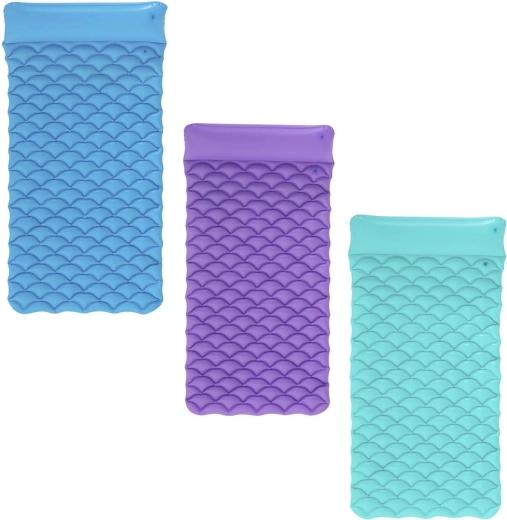 Aufblasbare Strandliege mit Kissen 213 × 86 cm – lila/türkis