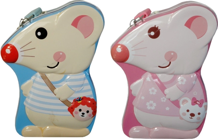 Sparbüchse Maus – bunte Metallspardose für Kinder