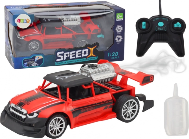 RC Rennwagen 1:20 mit Raucheffekt und Lichtern – rot