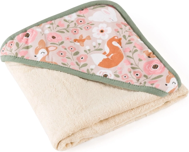PETITE&MARS Bambus-Handtuch mit Kapuze Loulou rosy wilderness 100 × 100 cm