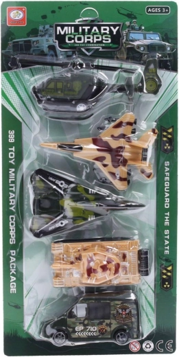 Militär-Set Fahrzeuge und Flugzeuge 5 Stk.