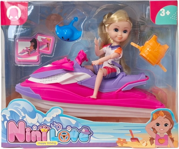 Puppe auf Jetski mit Zubehör