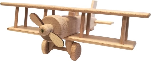 Hölzerner Doppeldecker – großes Flugzeug