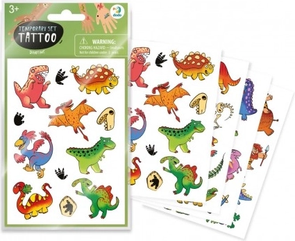Temporäre Tattoos Dinosaurier, 4 Bögen