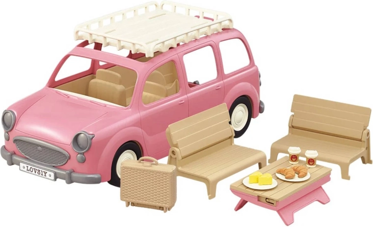 Auto und Picknick in einem