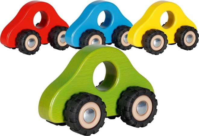 Handliches Holzauto mit Gummirädern
