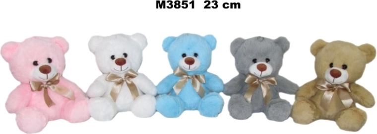Plüsch-Teddybär 23 cm mit Schleife