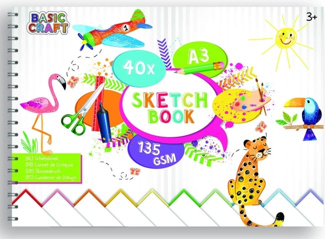 Skizzenblock A3 40 Blatt 135 g/m² Creative Craft Group