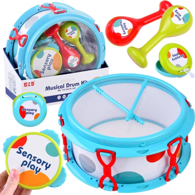 Kindermusik-Set mit Trommel, Maracas und Tamburin