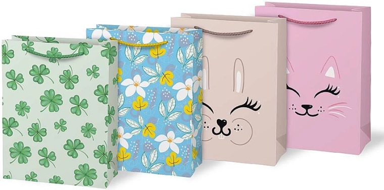 Geschenkpapiertüte A5 mit Aufdruck – Motiv-Mix