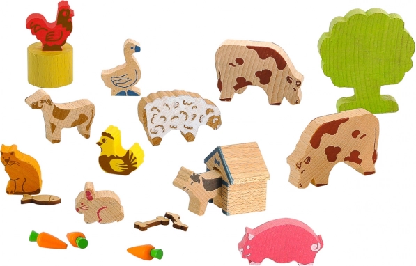 Jeujura Holzfiguren Bauernhoftiere
