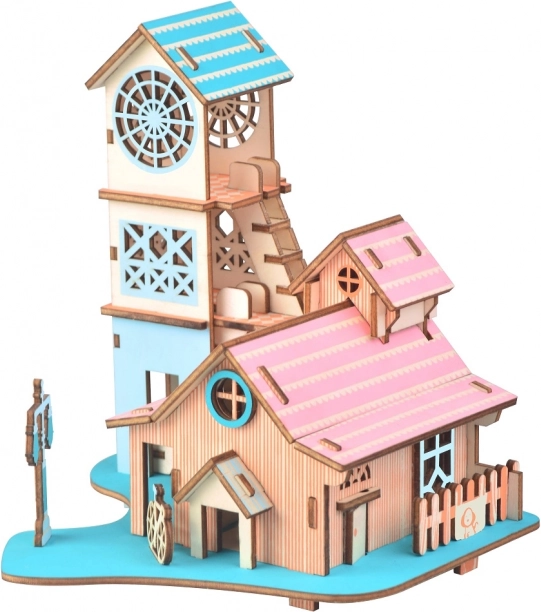 Woodcraft Holz 3D-Puzzle Villa am Fluss