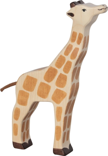 Holztiger Giraffe mit erhobenem Kopf - 1 Stück