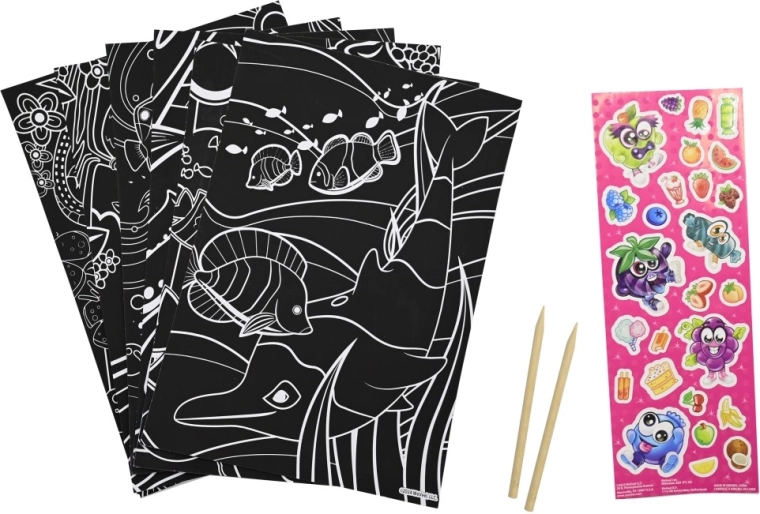 Magischer Scratch Art mit Meeresmotiven