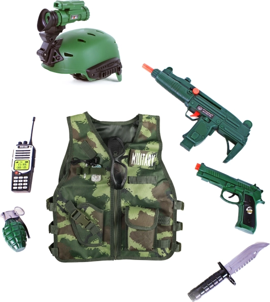 Militärset für Kinder mit Weste und Zubehör